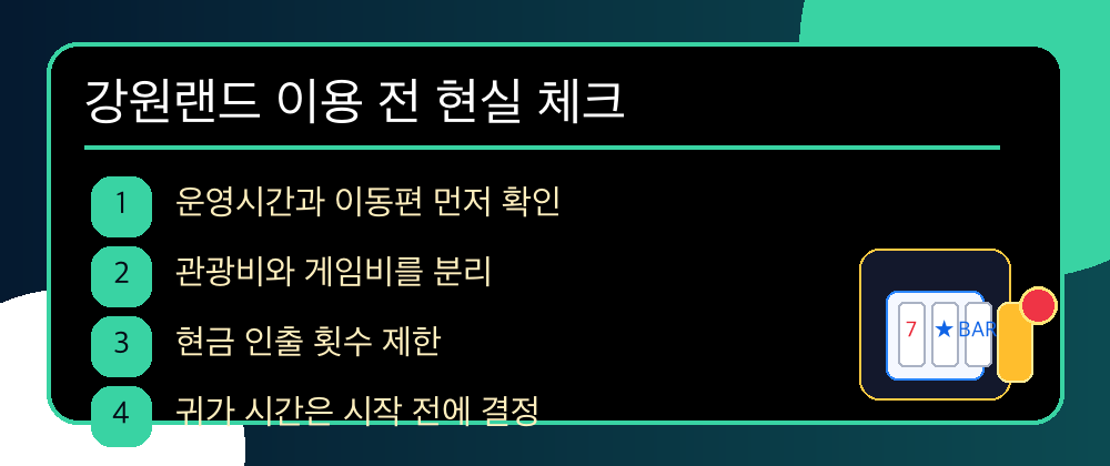 강원랜드 이용 전 현실 체크